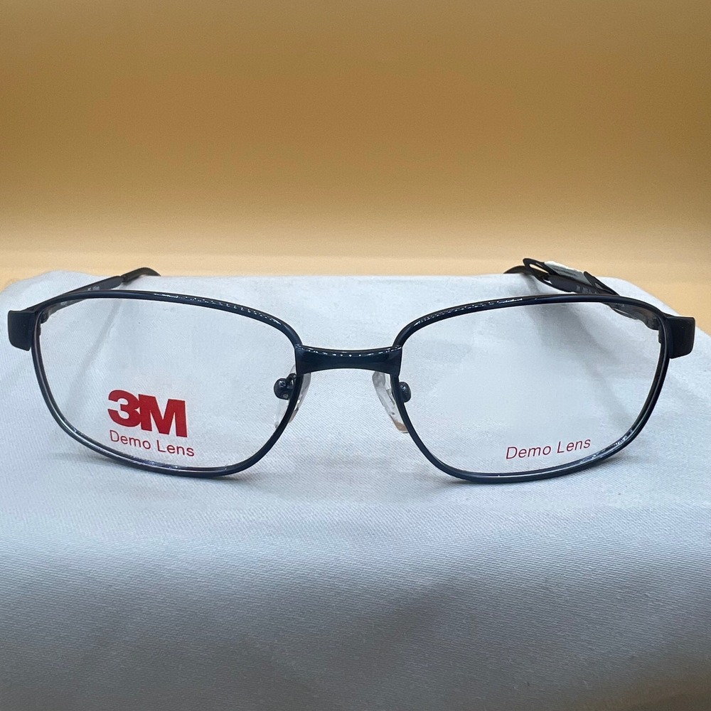 3M Rebel Navy Blue Safety Glasses Frames Z87-2+ 56-17-135 Rectangular Metal NEW